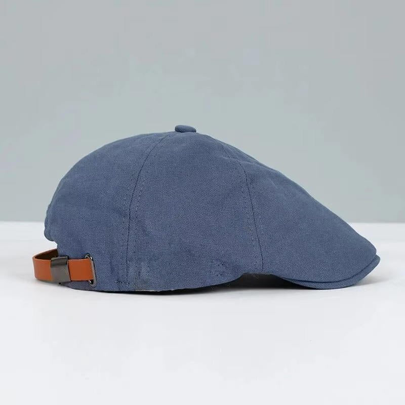 Men's Leather Strap Flat Cap | Adjustable Side
