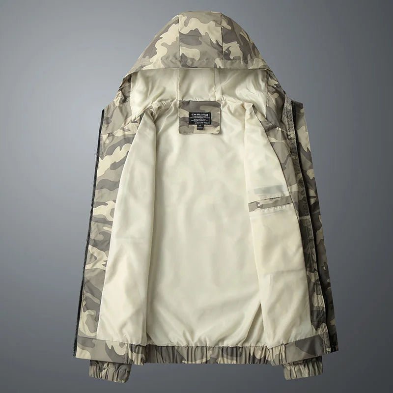 Men's Lightweight Camo Jacket | Wind Resistant Close Up
