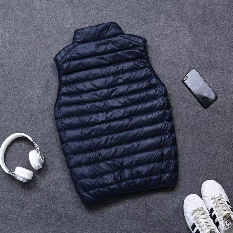 Men's Lightweight Packable Down Vest | Quilted Sleeveless Side