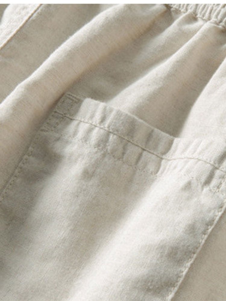 Men's Linen Band Collar Co-Ord Set | Shirt & Trousers Alternate