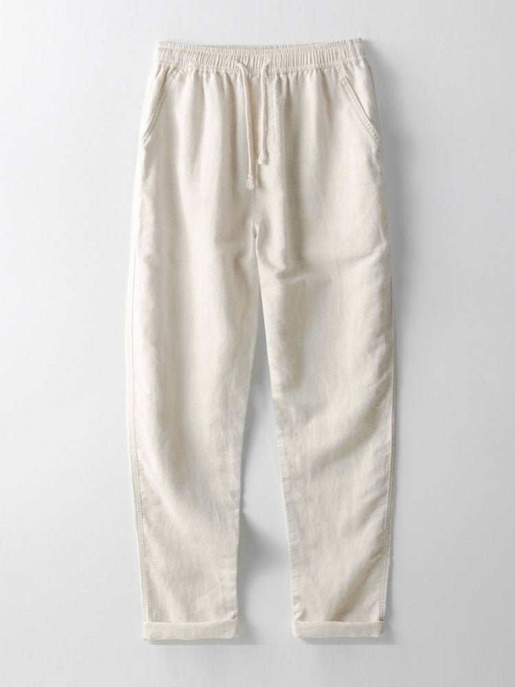Men's Linen Band Collar Co-Ord Set | Shirt & Trousers Angle