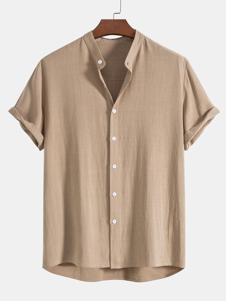 Men's Linen Band Collar Co-Ord Set | Shirt & Trousers Back