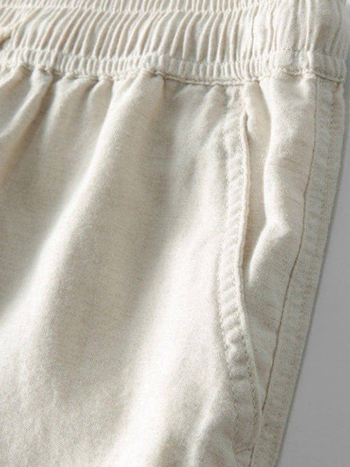 Men's Linen Band Collar Co-Ord Set | Shirt & Trousers Full