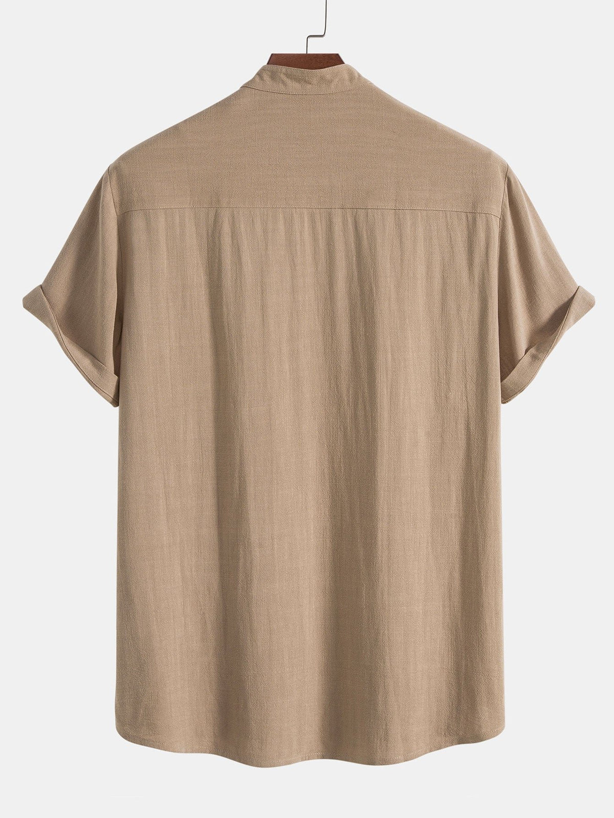 Men's Linen Band Collar Co-Ord Set | Shirt & Trousers View 12