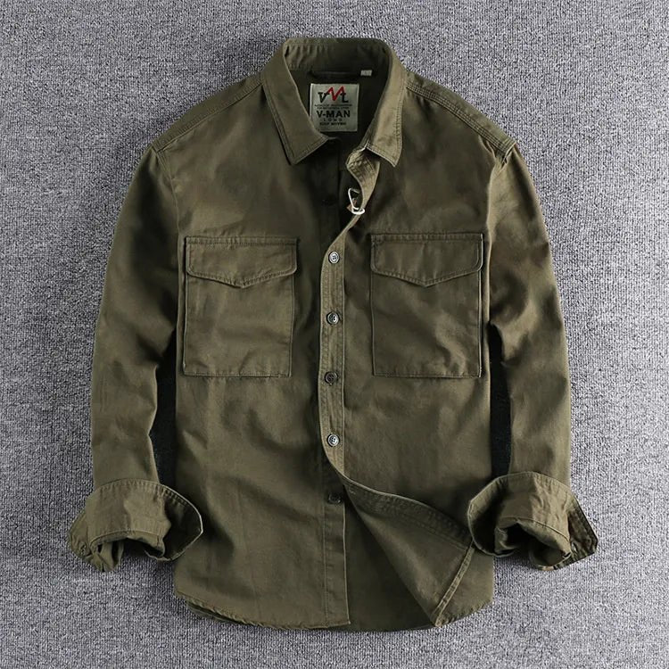 Men's Long Sleeve Shirt | Dual Chest Pocket Casual Hero