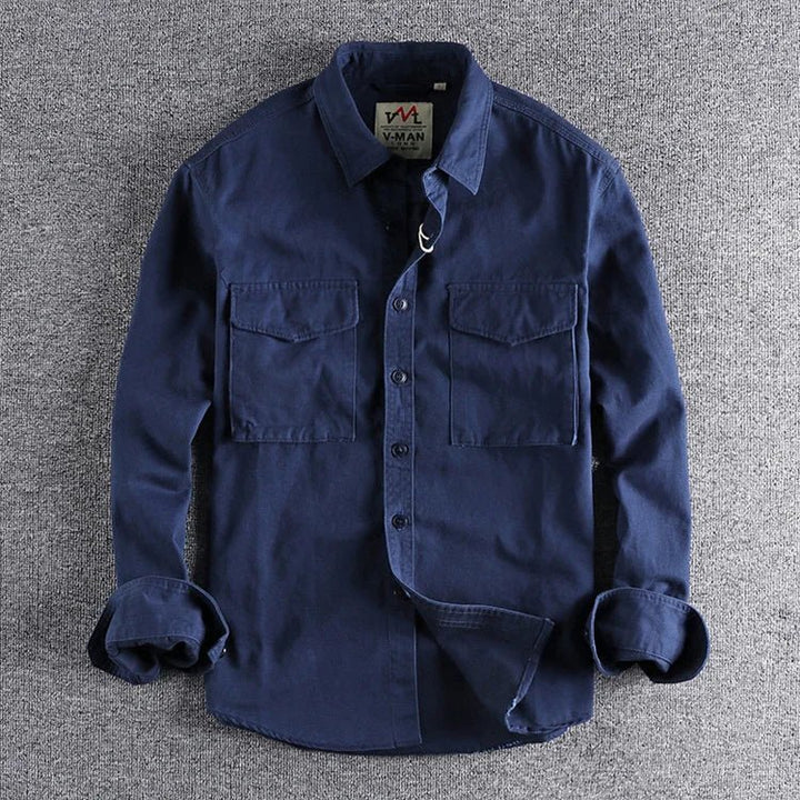 Men's Long Sleeve Shirt | Dual Chest Pocket Casual Side