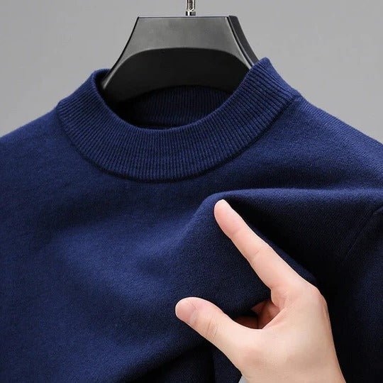 Men's Mock Neck Pullover Sweater Back