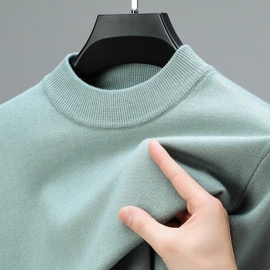 Men's Mock Neck Pullover Sweater Side