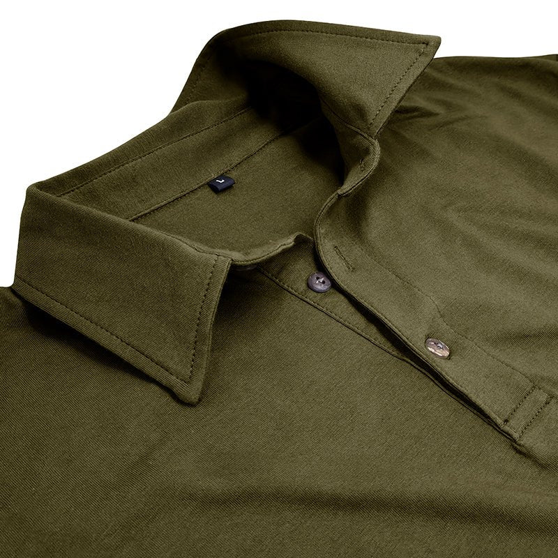 Men's Modern Longsleeve Polo | Contrast Inner Collar Smart Casual View 18