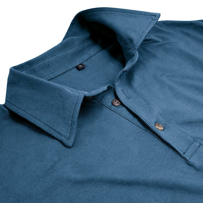 Men's Modern Longsleeve Polo | Contrast Inner Collar Smart Casual View 19