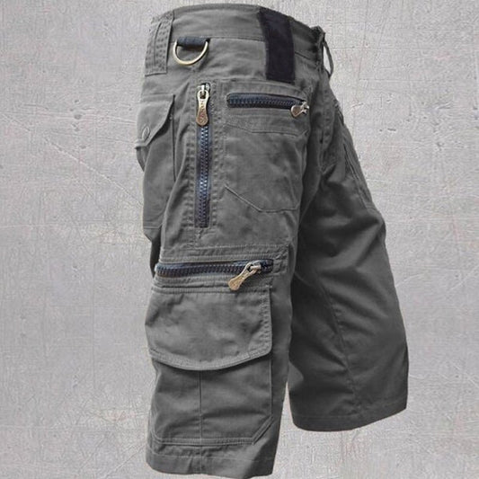Men's Multi Pocket Cotton Shorts Pants Front