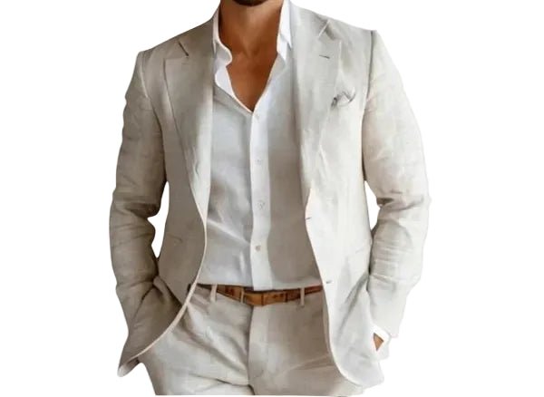 Men's Open Chest Linen Summer Blazer | Relaxed Fit Detail