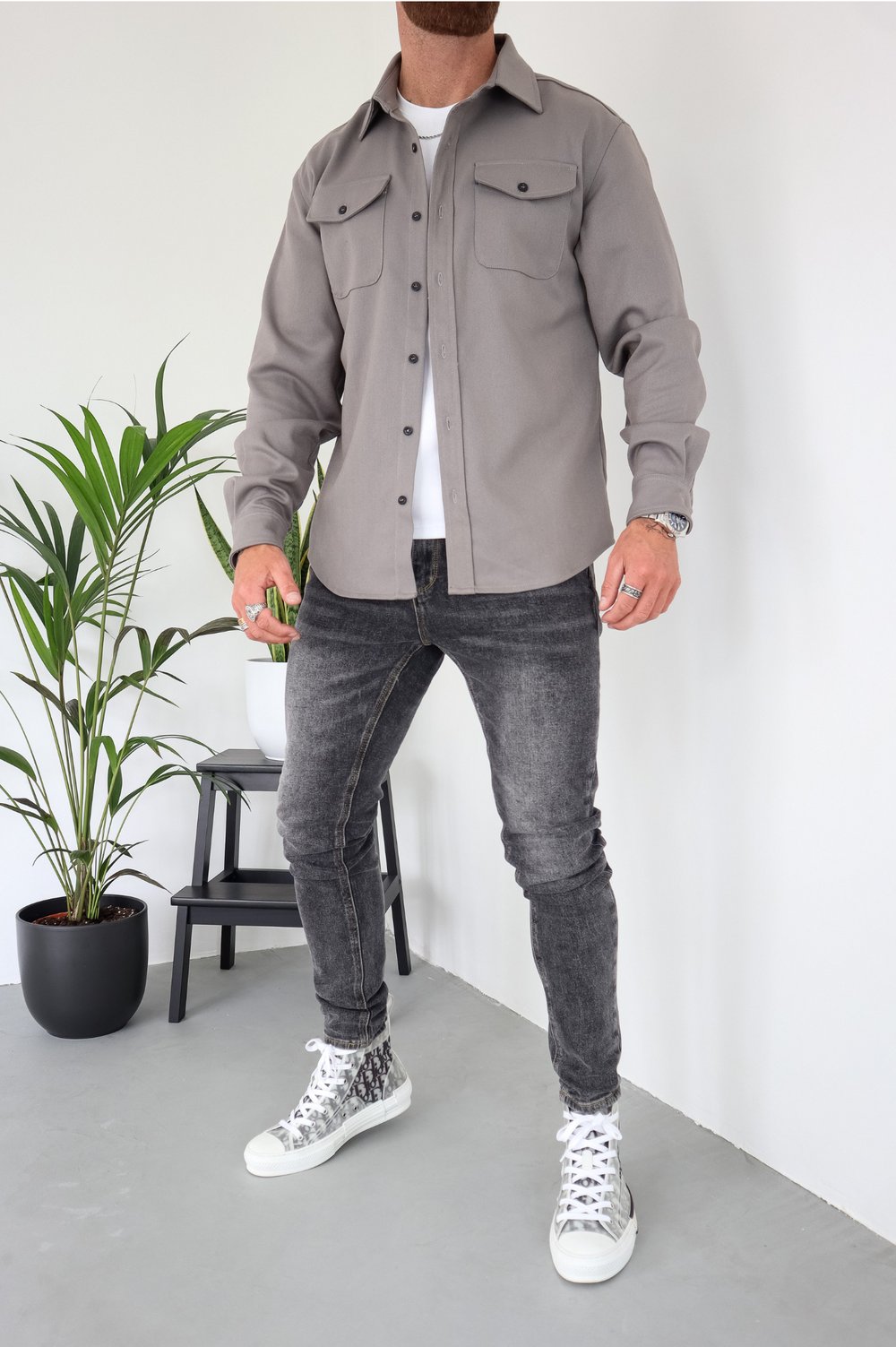 Men's Overshirt Jacket | Button Up with Chest Pockets Angle
