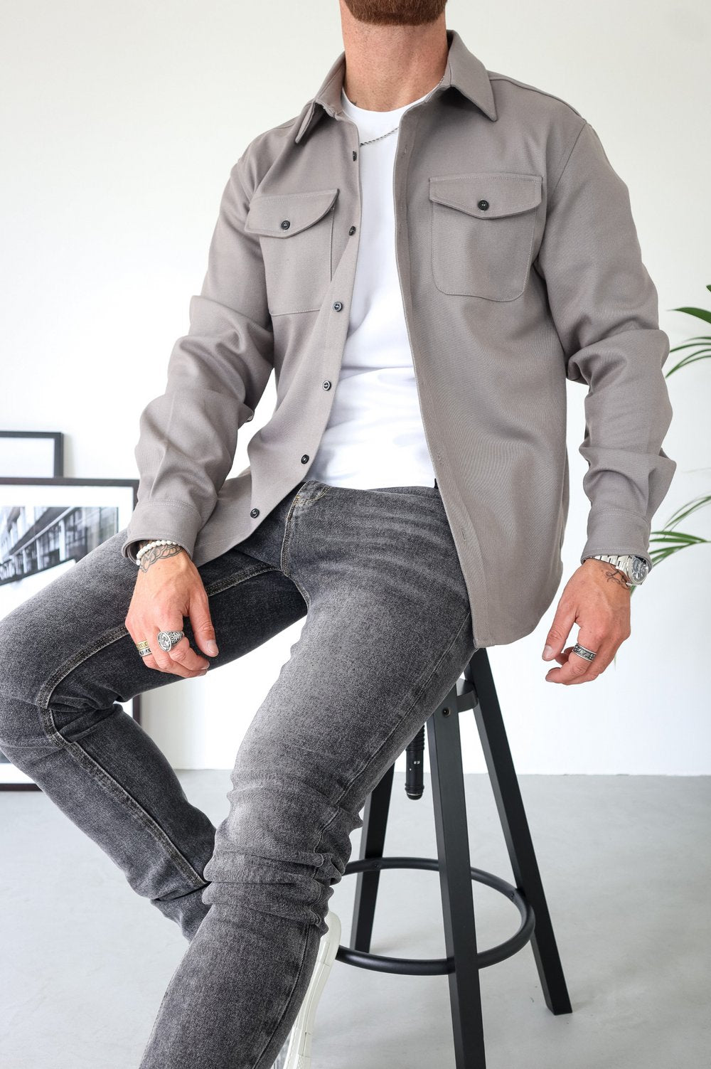 Men's Overshirt Jacket | Button Up with Chest Pockets Lifestyle