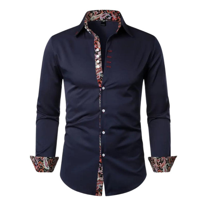Men's Paisley Slim Fit Shirt Top Detail