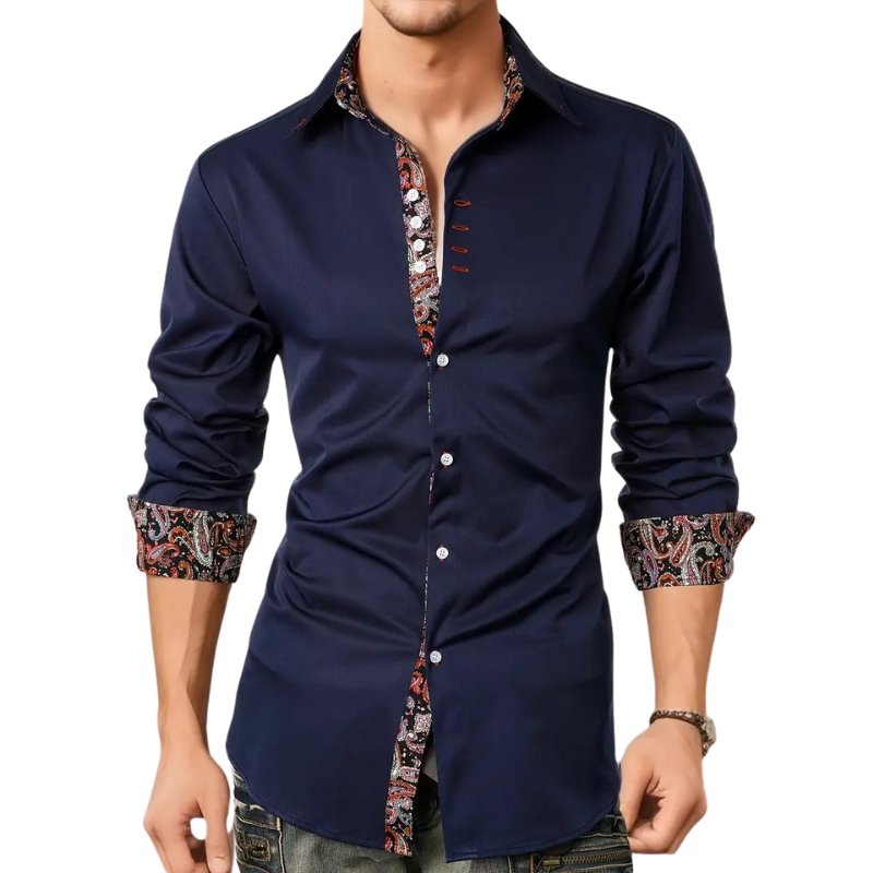 Men's Paisley Slim Fit Shirt Top Lifestyle