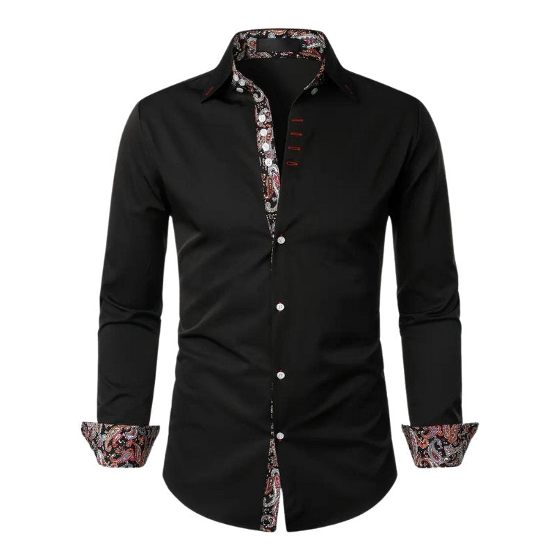 Men's Paisley Slim Fit Shirt Top Side