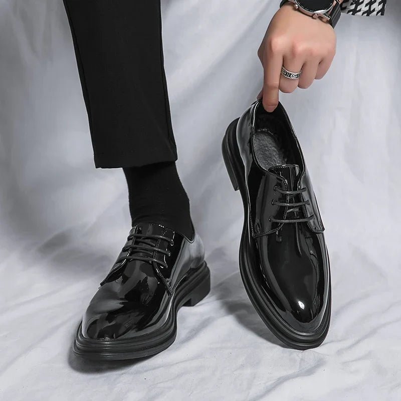 Men's Patent Derby Dress Shoes Back