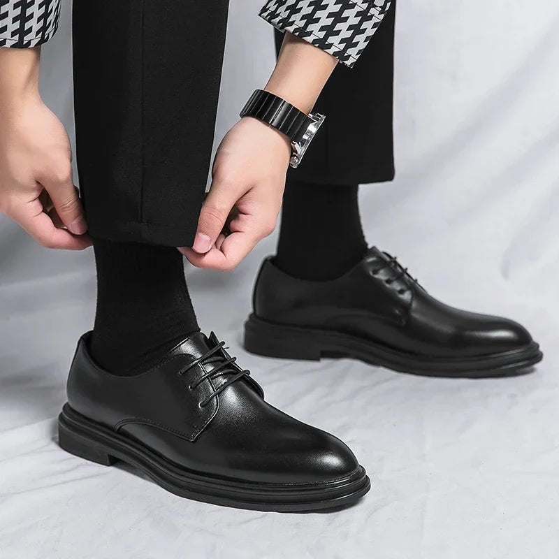 Men's Patent Derby Dress Shoes Side