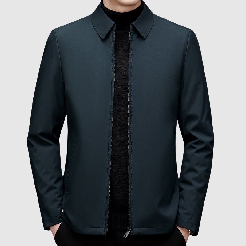 Men's Point Collar Down Jacket | Duck-Down Winter Coat Detail