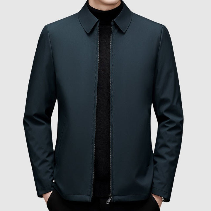 Men's Point Collar Down Jacket | Duck-Down Winter Coat Detail