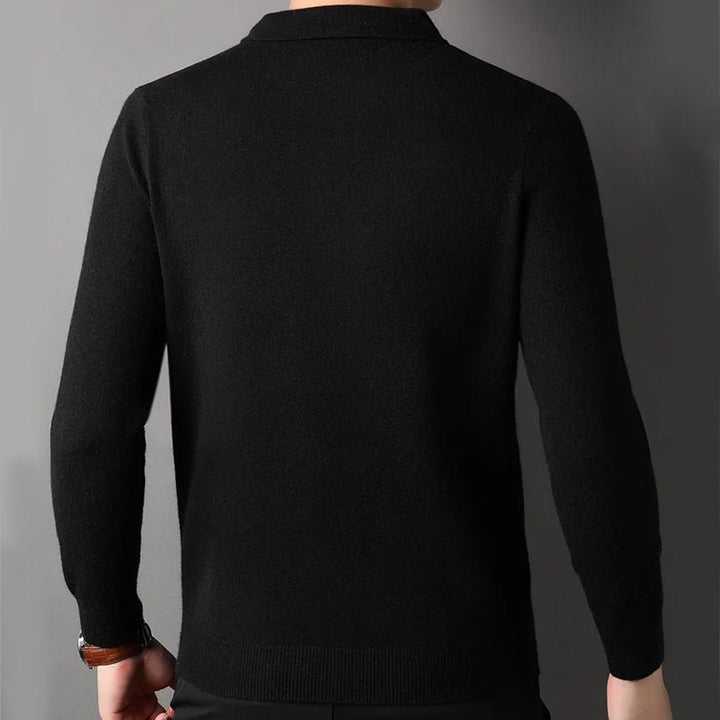 Men's Polo Collar Softness Sweater | Knit Poly-Blend Back