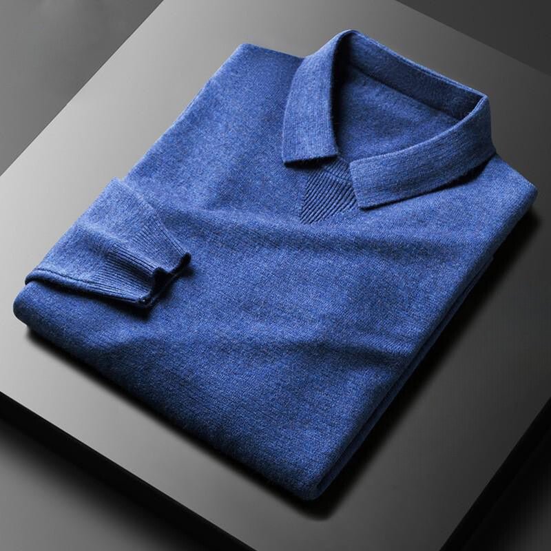 Men's Polo Collar Softness Sweater | Knit Poly-Blend Detail