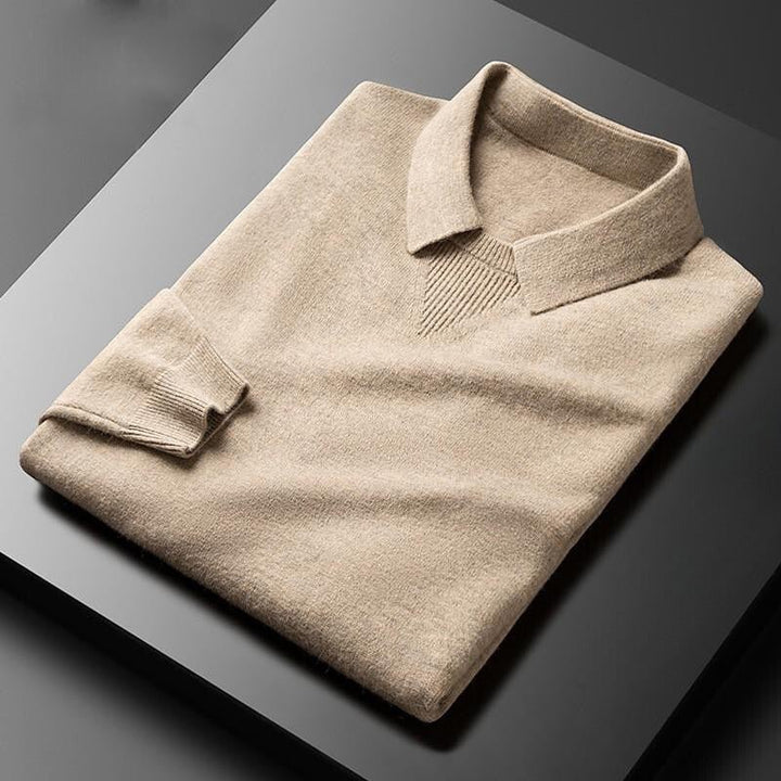 Men's Polo Collar Softness Sweater | Knit Poly-Blend Hero