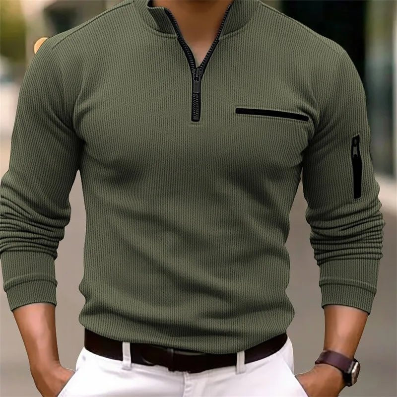 Men's Quarter-Zip Comfort Fit Polo | Stand Collar Hero