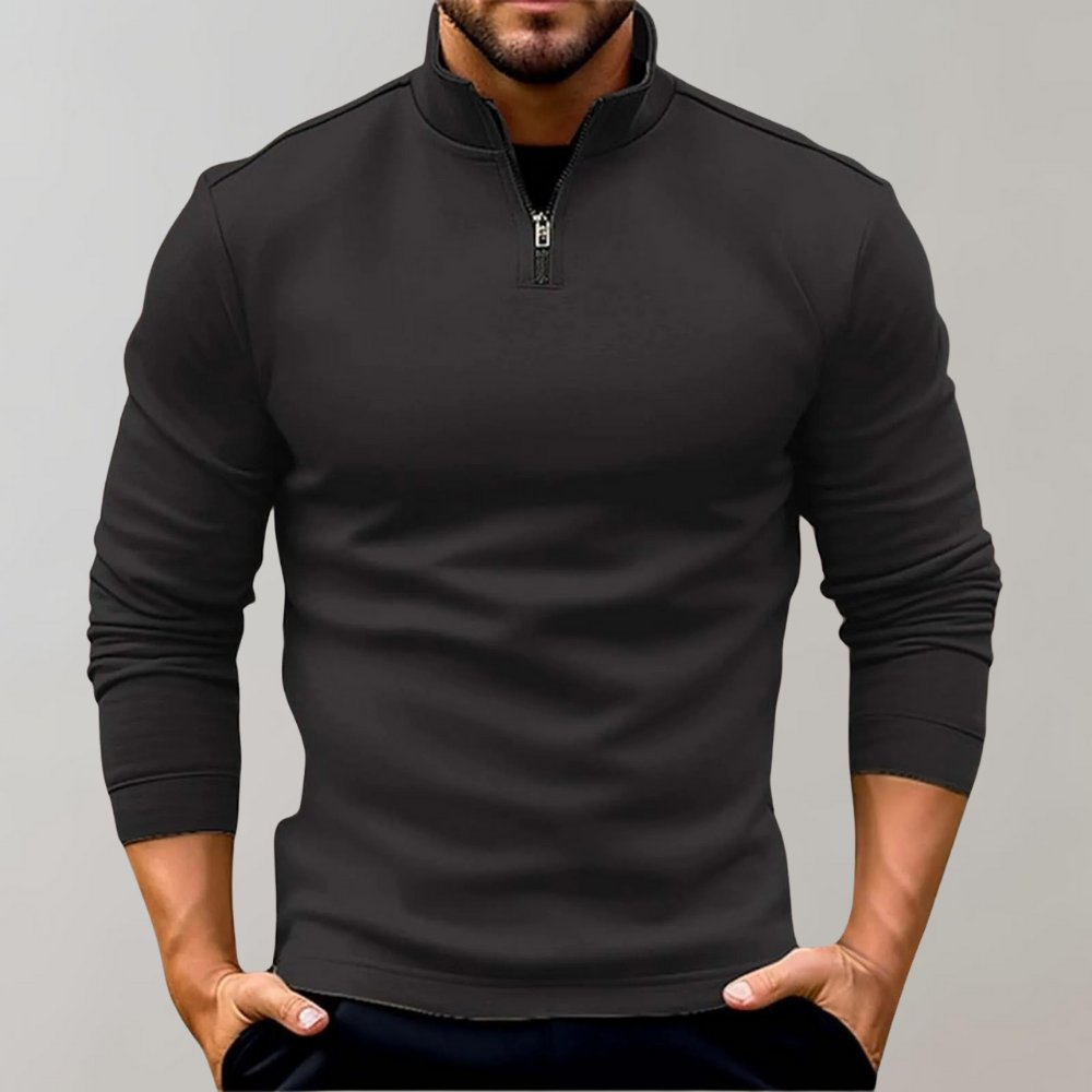 Men's Quarter-Zip Pullover | Stand Collar Layering Fit Hero