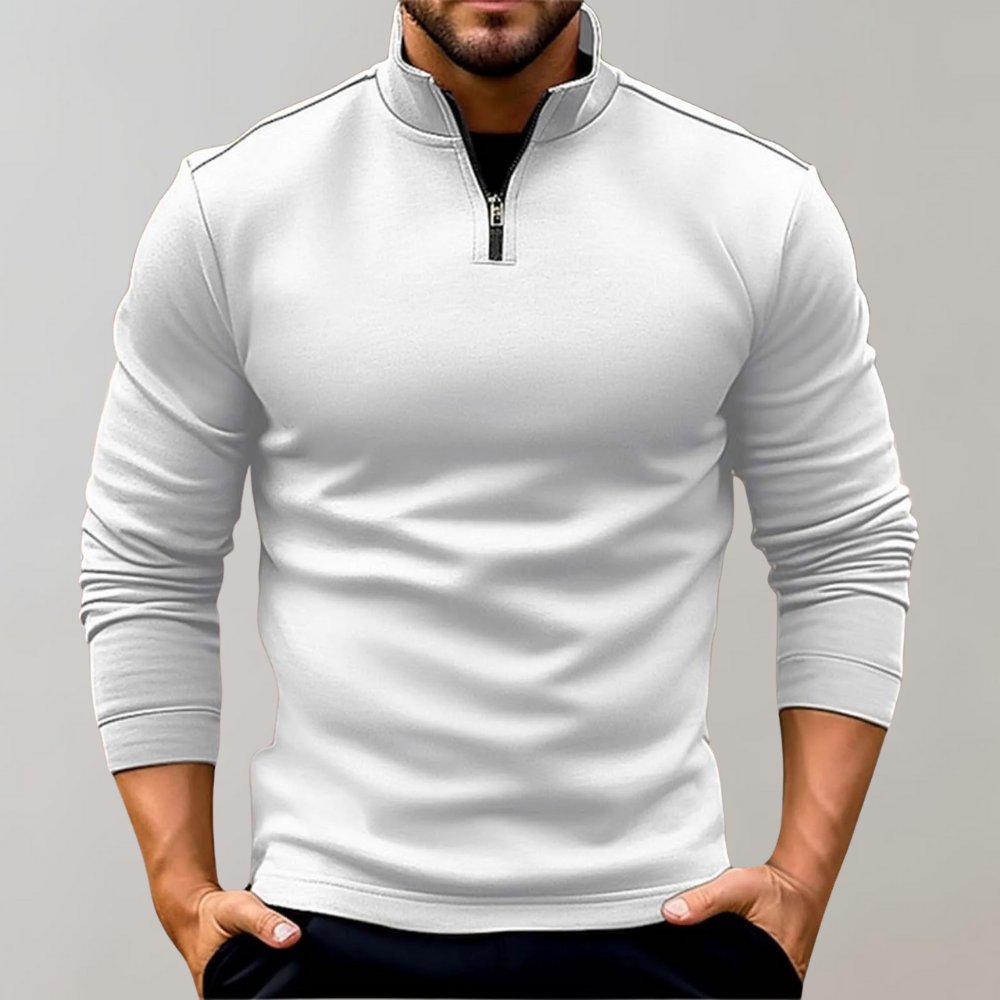 Men's Quarter-Zip Pullover | Stand Collar Layering Fit Side