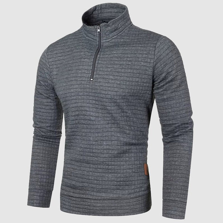 Men's Quarter Zip Sweatshirt | Textured Mock Neck Lifestyle