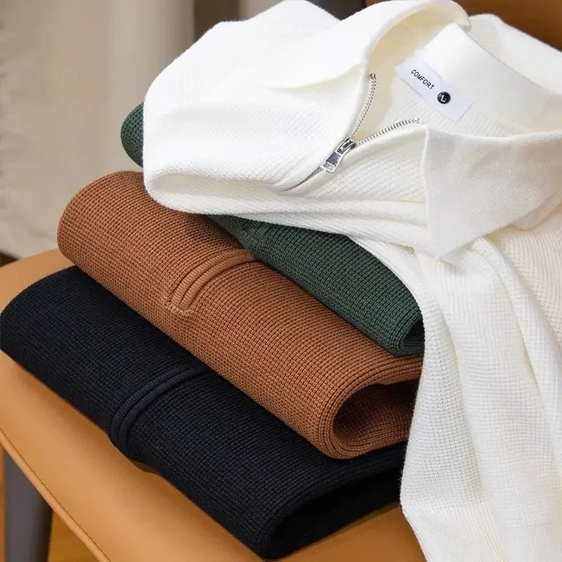 Men's Quarter-Zip Waffle Knit Shirt | Tailored Casual Back