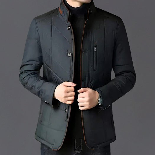 Men's Quilted Comfort Jacket | Fur Collar Side