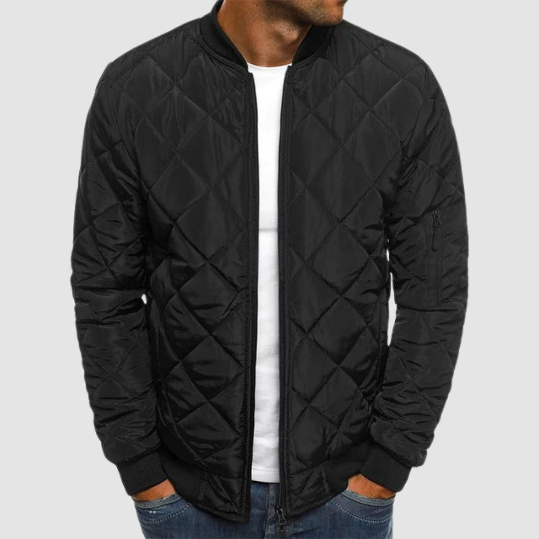 Men's Quilted Cozy Spring Jacket | Lightweight Layering Fit Detail