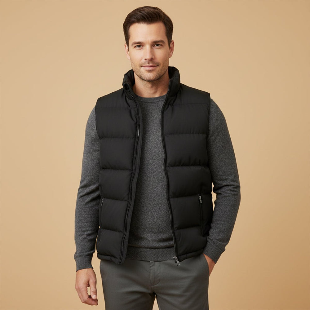 Men's Quilted Padded Puffer Vest | Sleeveless Gilet Front