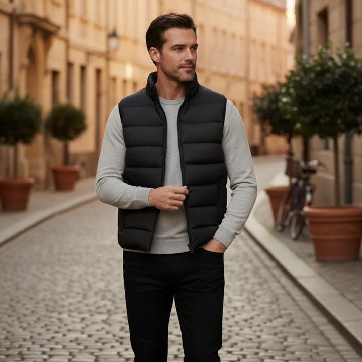 Men's Quilted Puffer Vest | Horizontal Channel Insulated Gilet Alternate