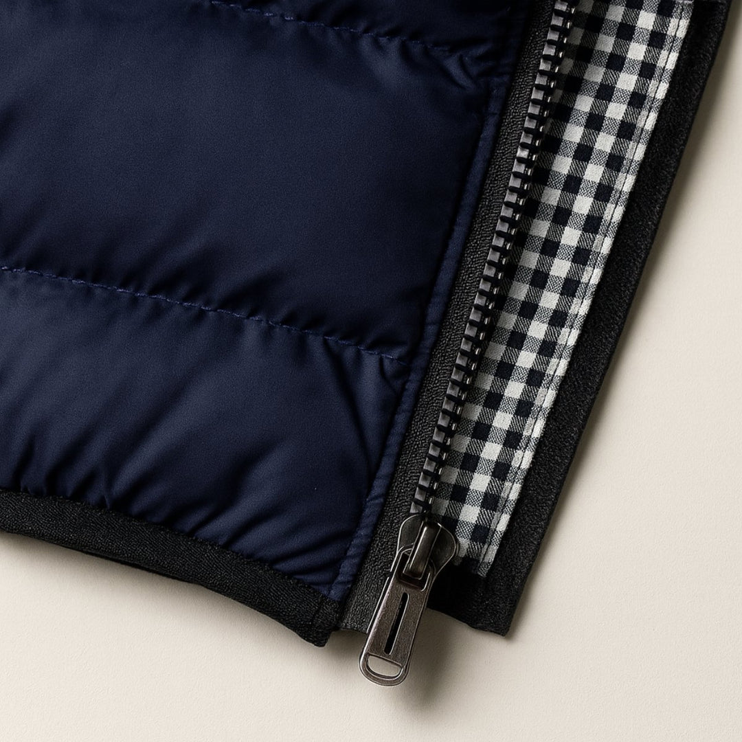Men's Quilted Puffer Vest | Horizontal Channel Insulated Gilet Back