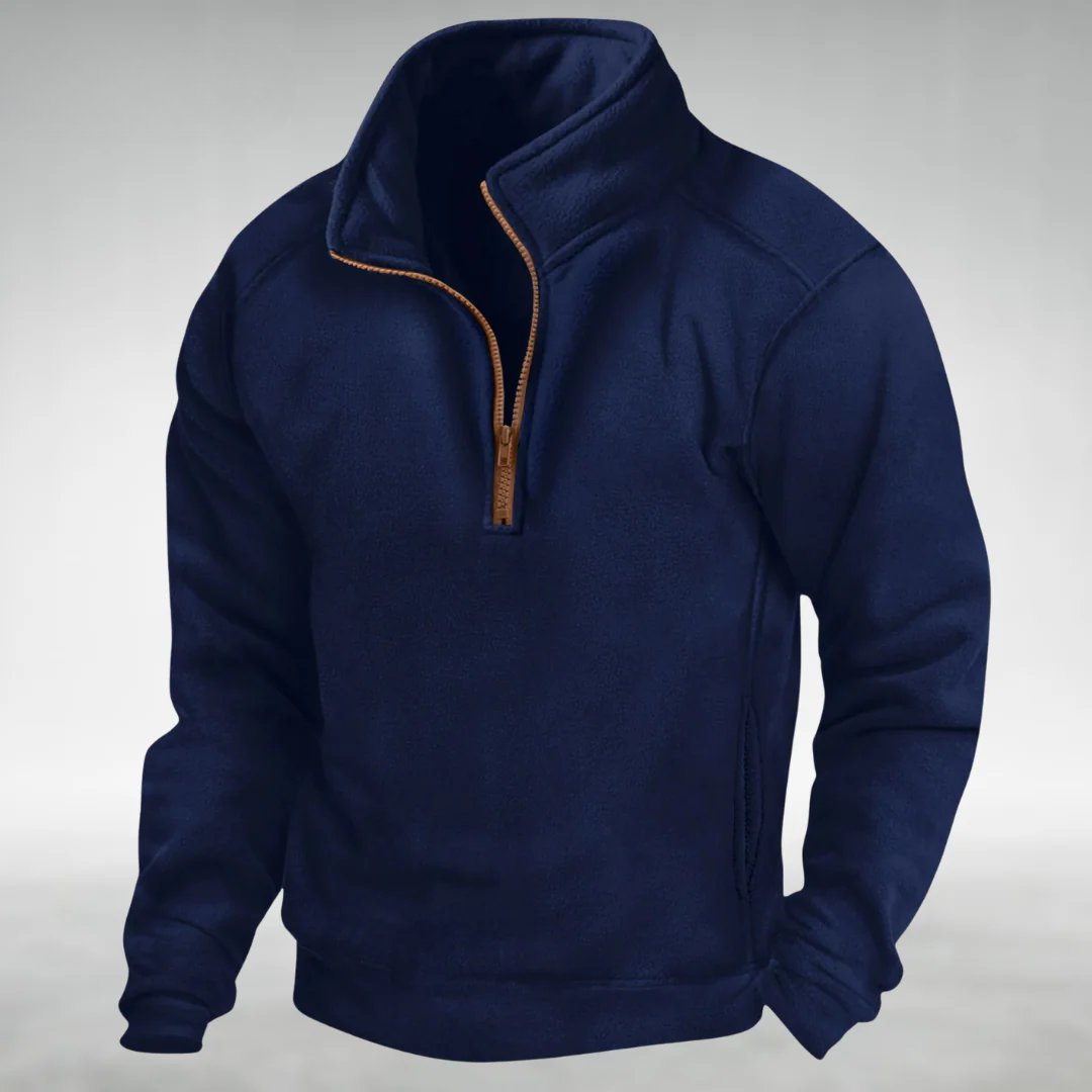 Men's Relaxed Comfort Zip Pullover | Quarter-Zip Stand Collar Hero