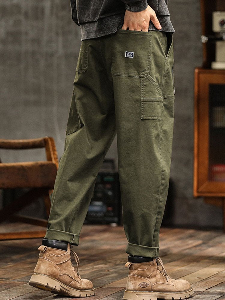 Men's Relaxed Cotton Utility Pants Back