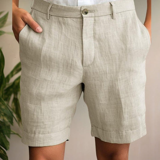 Men's Relaxed Fit Linen Shorts | Cuffed Hem Hero
