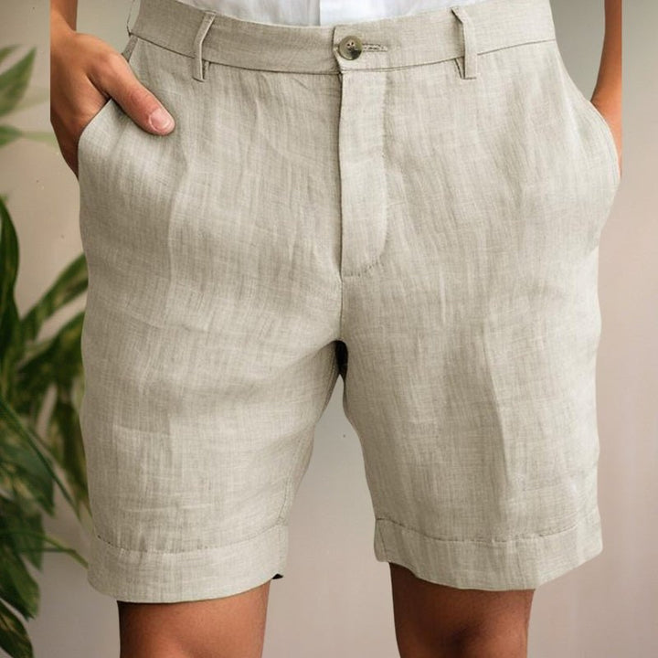 Men's Relaxed Fit Linen Shorts | Cuffed Hem Hero