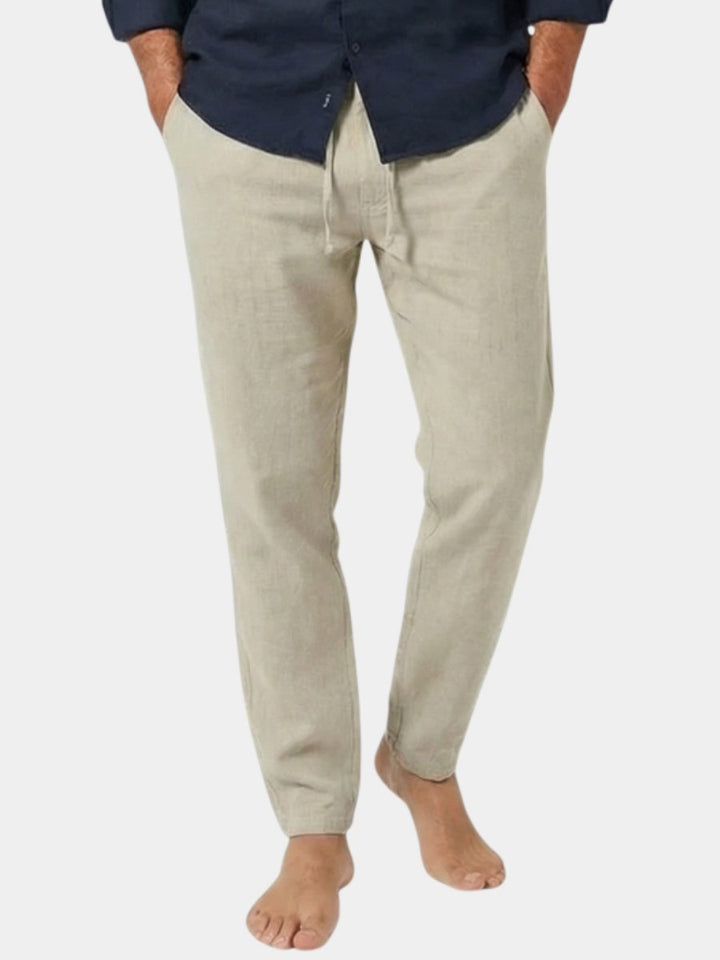 Men's Relaxed Linen Drawstring Pants Hero