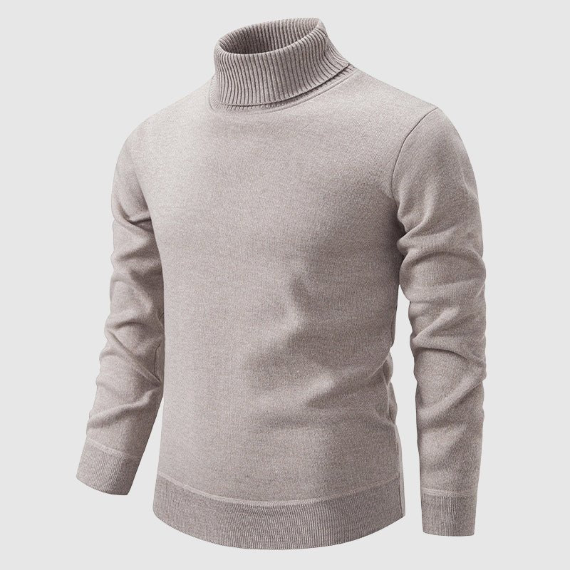 Men's Ribbed Turtleneck Sweater | Knit Poly-Blend Back