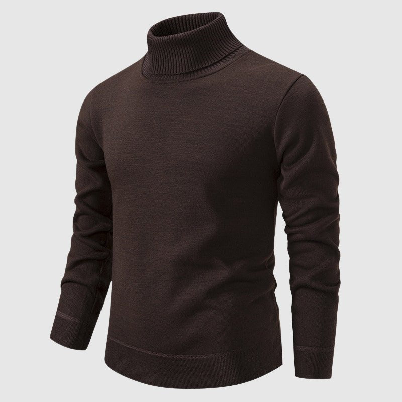 Men's Ribbed Turtleneck Sweater | Knit Poly-Blend Close Up
