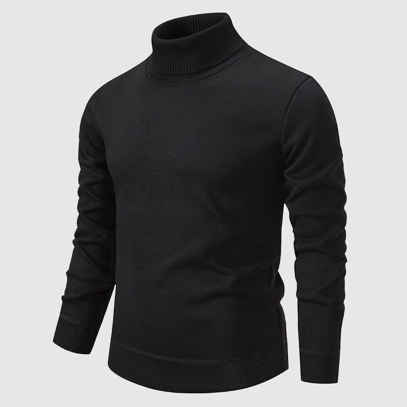 Men's Ribbed Turtleneck Sweater | Knit Poly-Blend Front