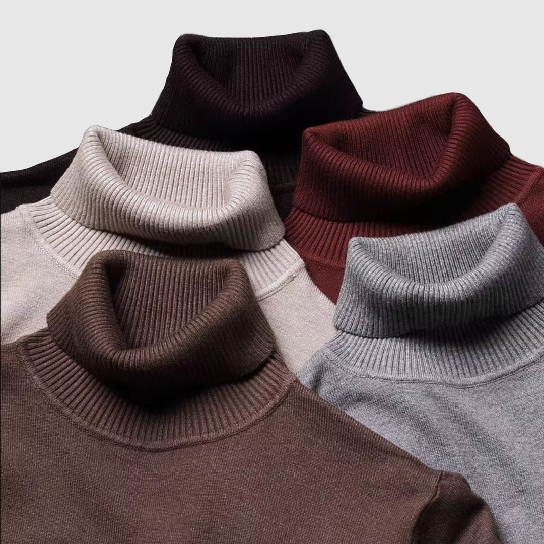 Men's Ribbed Turtleneck Sweater | Knit Poly-Blend Hero