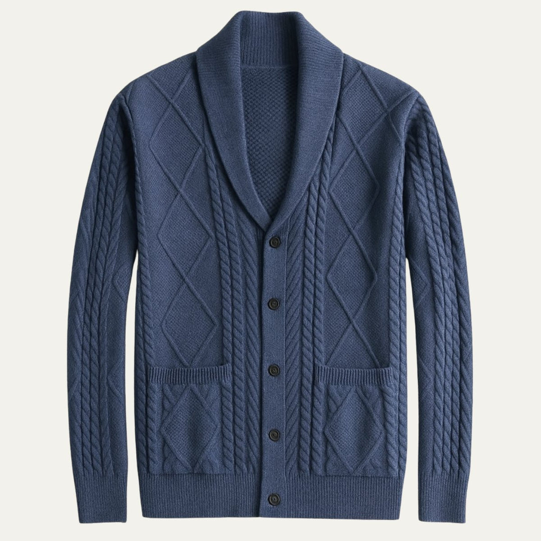 Men's Shawl Collar Wool Button Cardigan Sweater | Tailored Fit Hero
