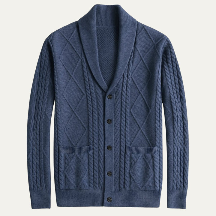 Men's Shawl Collar Wool Button Cardigan Sweater | Tailored Fit Hero
