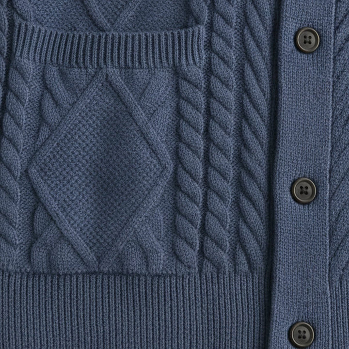 Men's Shawl Collar Wool Button Cardigan Sweater | Tailored Fit Side